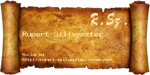 Rupert Szilveszter névjegykártya